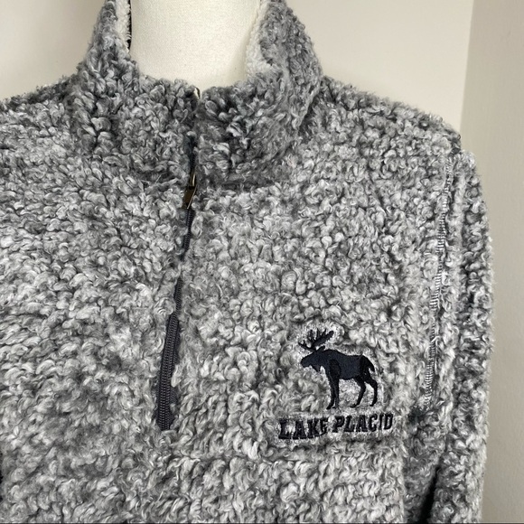 MV Sport  Sherpa Women's Long Sleeve Quarter Zip Gray Sweater Jacket‎ Size Large - Picture 4 of 11